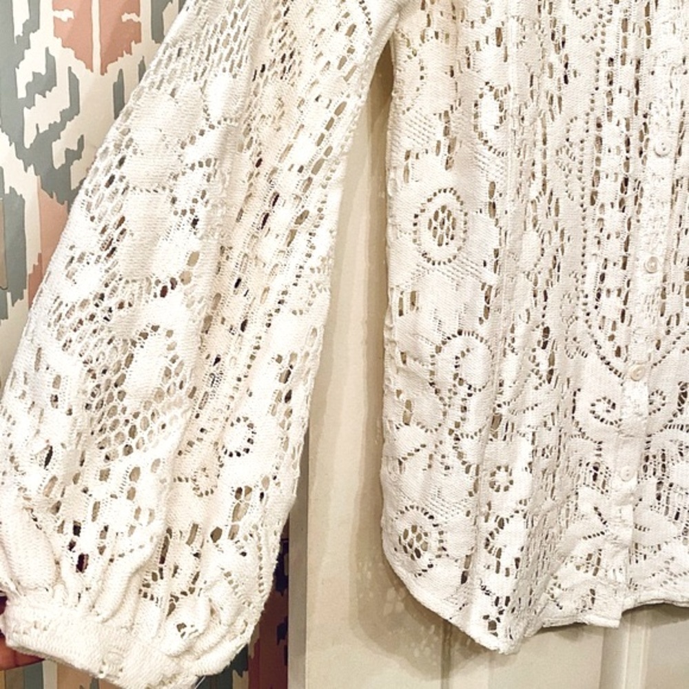 🌺🎉HP🎉🌺 NWT Spell & The Gypsy White Dove Fleetwood Lace Blouse - Picture 11 of 16